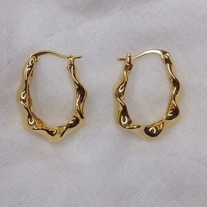 14k Gold Plated Stainless Steel Hoop Earring